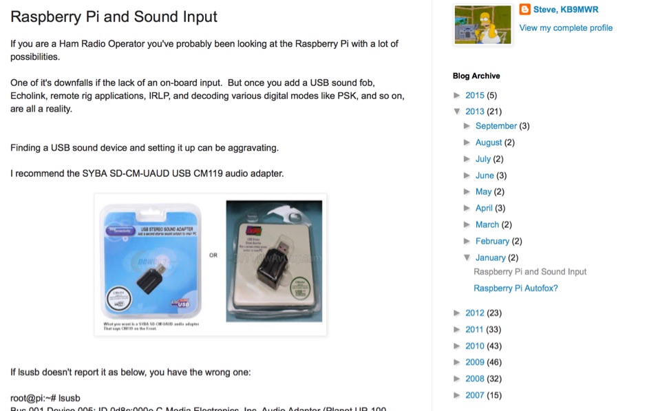 Raspberry Pi and Sound Input resource detail