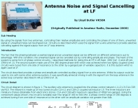 Antenna Noise and Signal Cancelling at LF