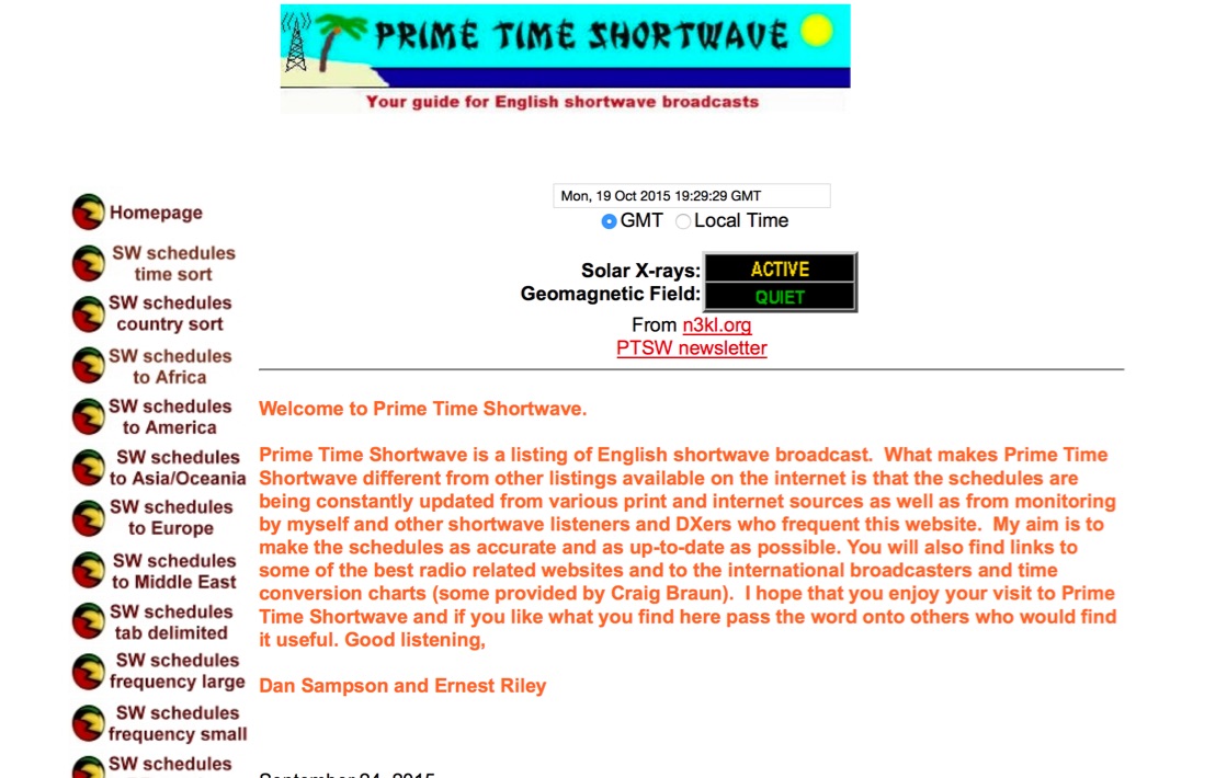 English shortwave broadcast schedules