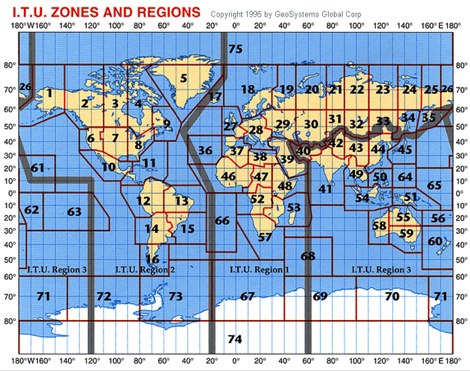 Map of ITU Zones