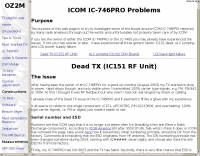 ICOM IC-746PRO Dead TX