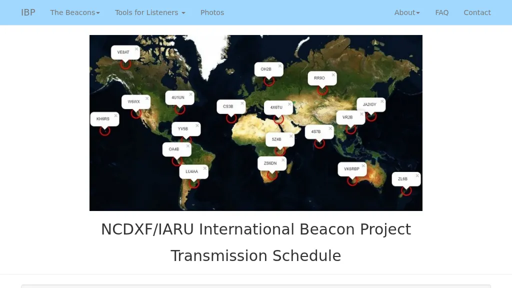 Beacon Transmission Schedule