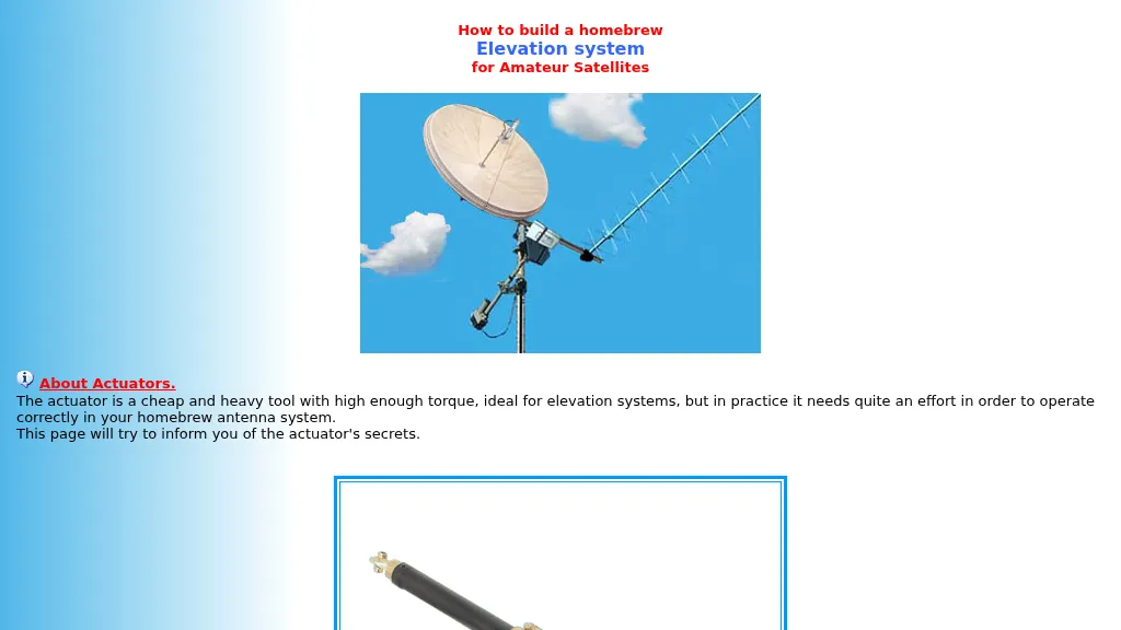 Antenna elevator system for amateur satellites