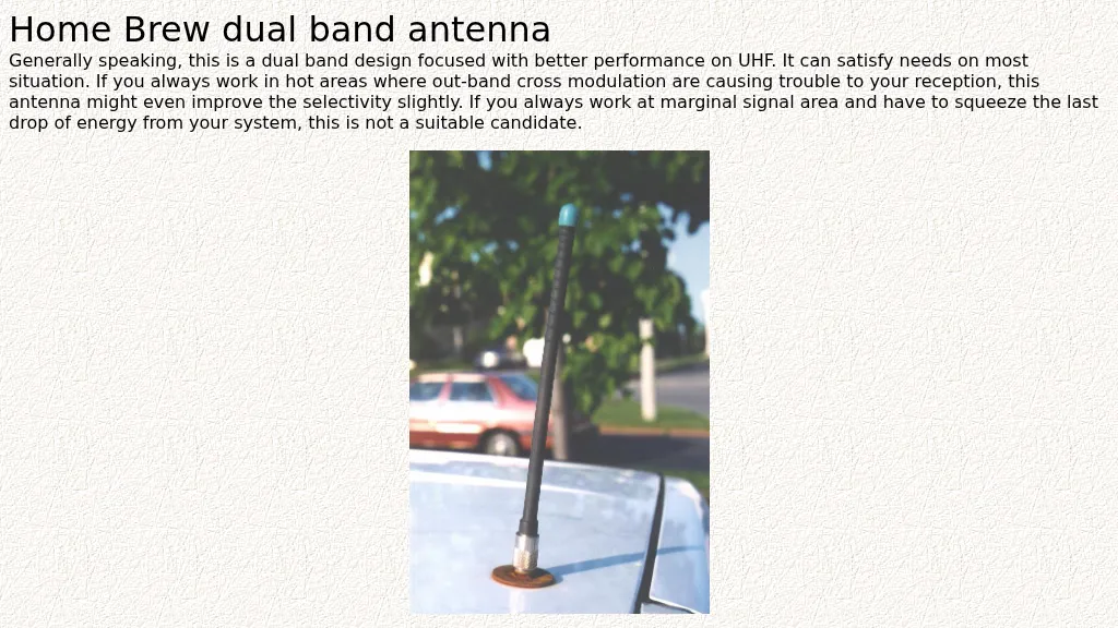 Home Brew VHF UHF dual band antenna