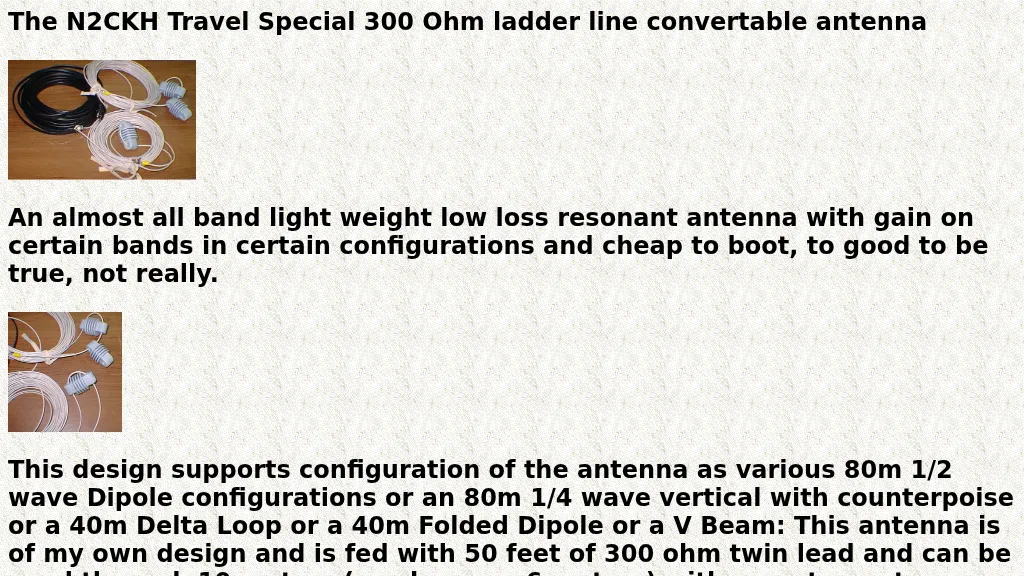 300 ohm twinlead 40 meter dipole