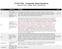 FT-817 Faqs
