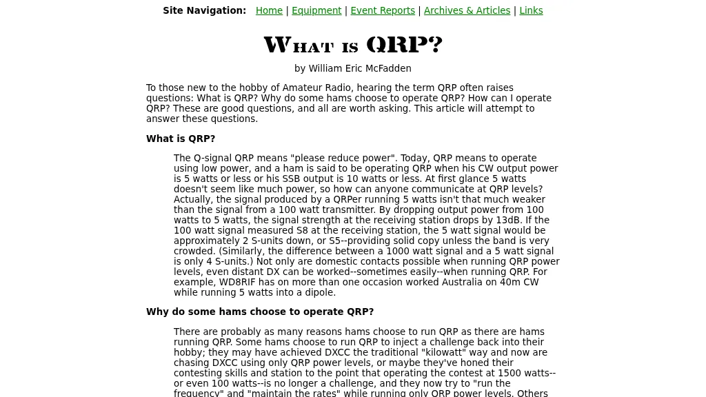 What is QRP