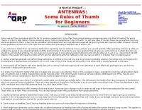 Antenna tips for the beginner