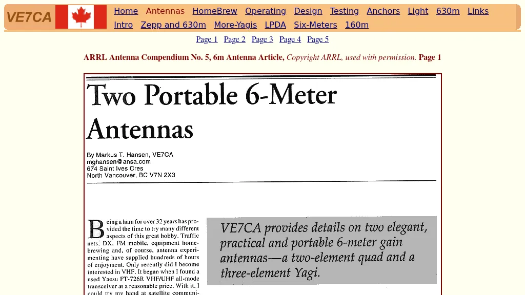 Two portable antennas for 6-meter
