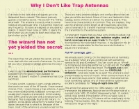 About trap antennas