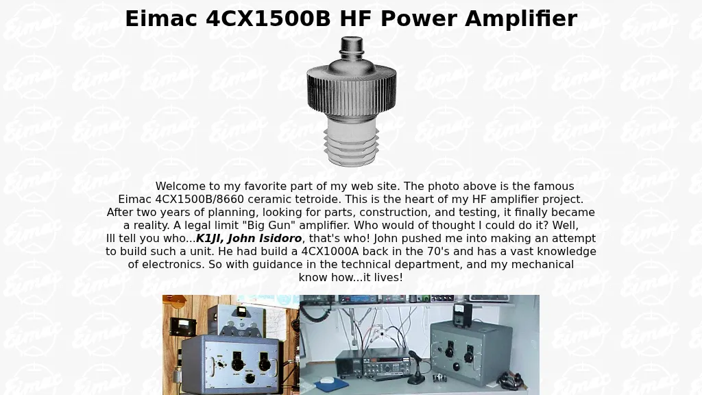 N1IBC Eimac 4CX1500B HF Power Amplifier