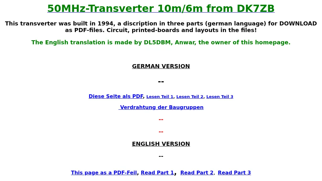 50MHz-Transverter 10m/6m from DK7ZB