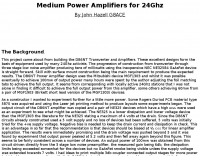 Medium Power Amplifiers for 24Ghz