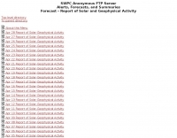 Report of Solar and Geophysical Activity