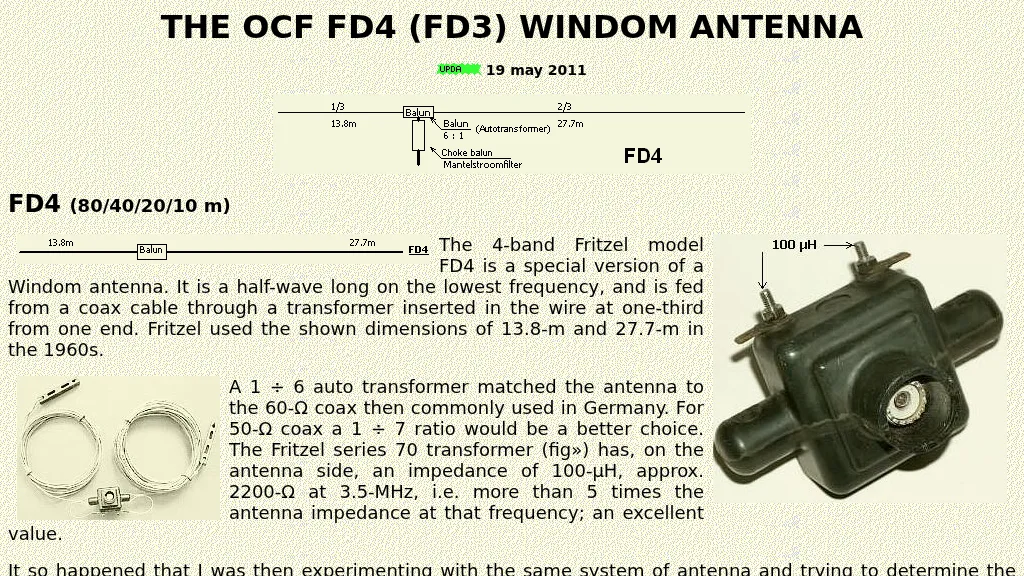 The FD4 (FD3) Windom Antenna