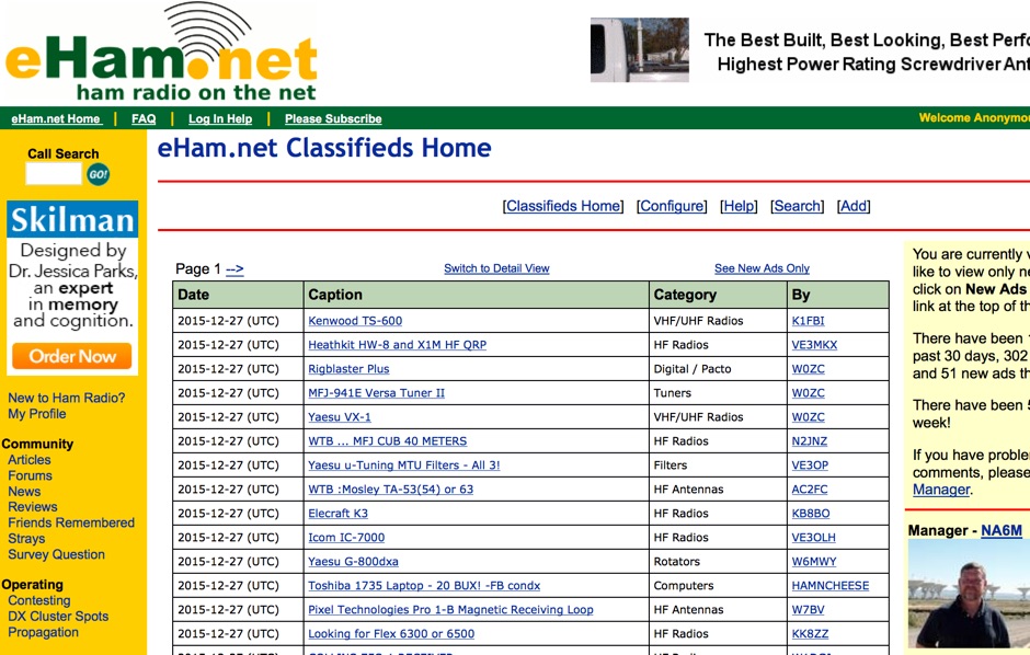 eHam Radio Classifieds