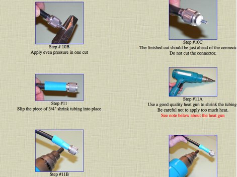 Making Crimp-On connectors for RG-213 coax cable