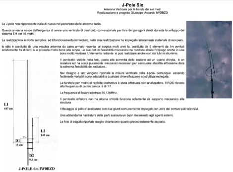 J Pole antenna for 6 meters