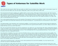 Types of Antennas for Satellites