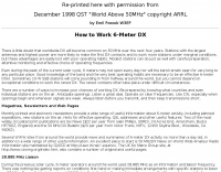 How to Work 6 Meter DX by W3EP