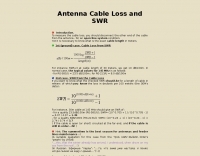 Antenna Cable Loss and SWR