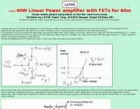 LA7MI 40W RF Amplifier for 80m