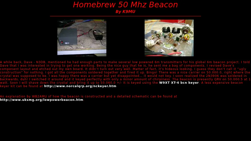 Homebrew 50 Mhz Beacon