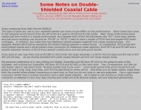 Notes on double shielded coax cables
