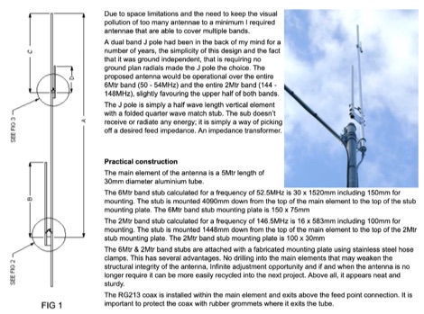 Dual Band J Pole