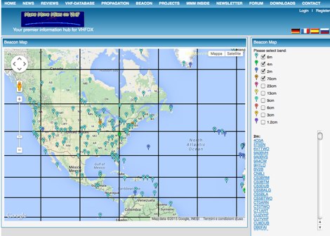 VHF UHF European Beacons