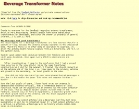Beverage transformer notes
