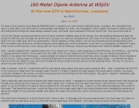 160 Meter Dipole Antenna at W5JGV