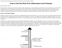 Attenuators and Preamps