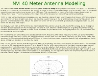 NVI 40 Meter Antenna Modeling