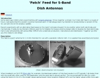 Patch Feed for S-Band Dish Antennas