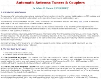 Antennas/Tuners