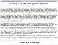 Homebrewing a tube-type HF amp.