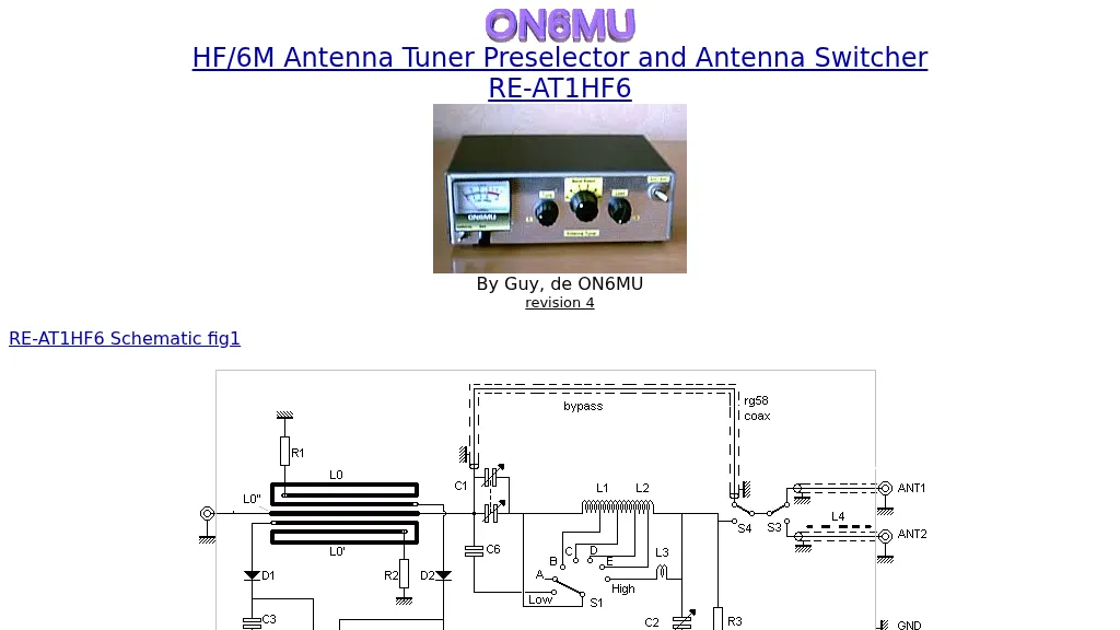 Homemade HF +50MHz Antenna tuner
