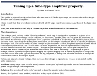Tuning up a tube-type amplifier properly