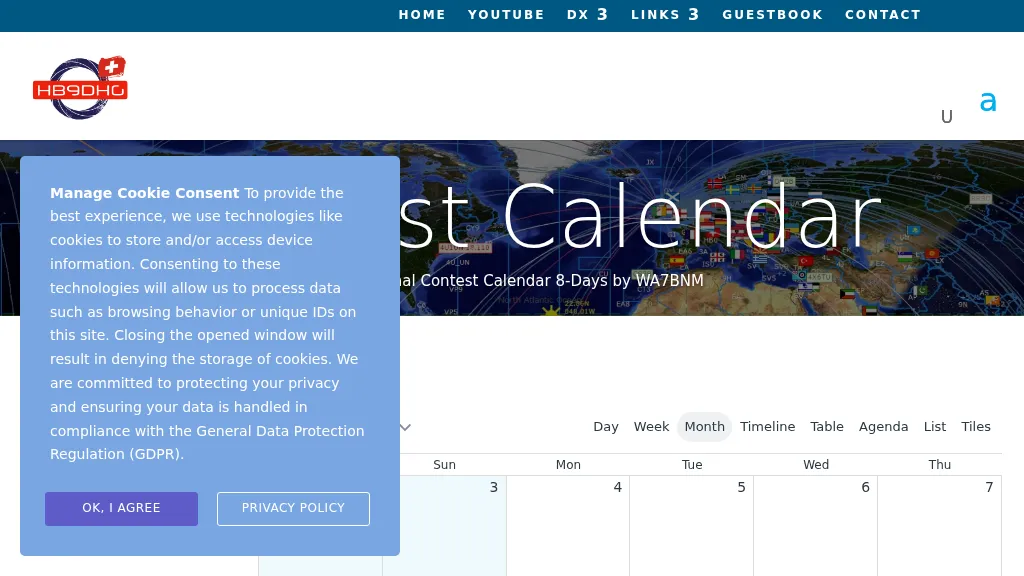 HB9DHG Contest calendar