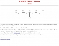 Short Dipole for 80 m