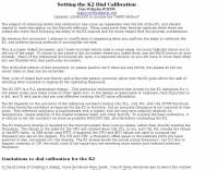 Setting the K2 dial calibration
