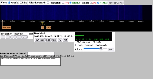 WebSDR from Russia