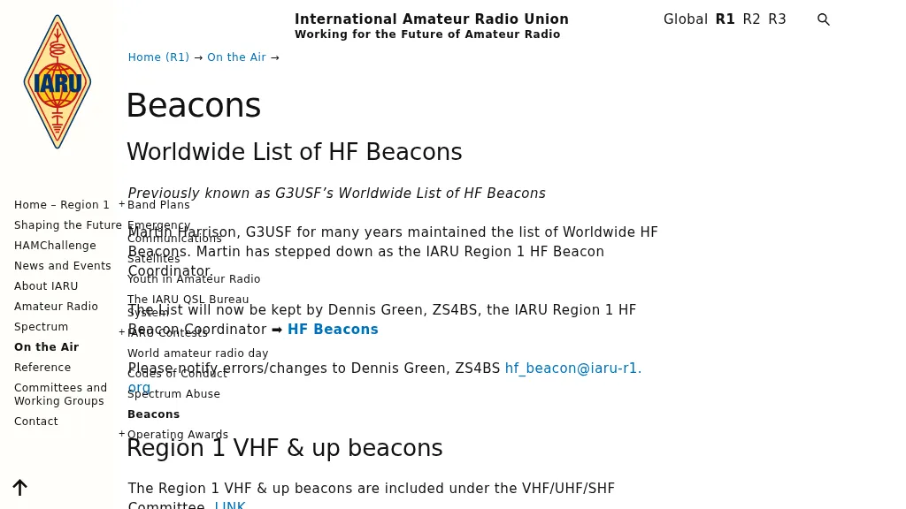DX Resources/Beacons/Beacon Lists