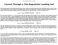 Current Through a 75m Bugcatcher Loading Coil