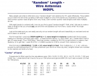Random length wire antennas