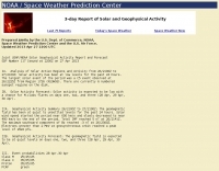 NOAA 3 day Report of Solar and Geophysical Activity