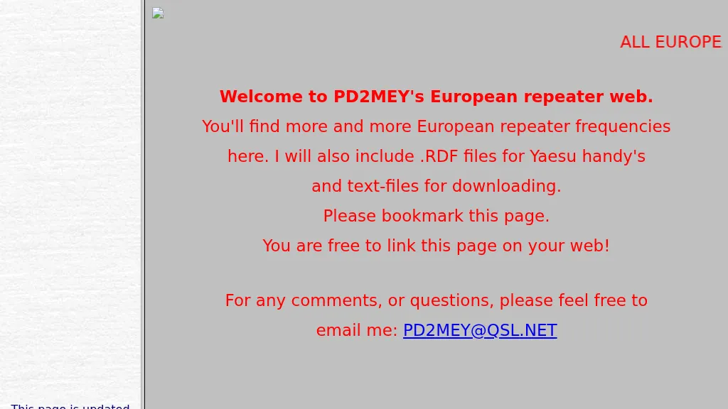 European Repeaters listing