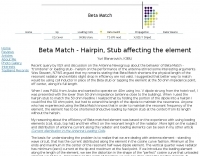 Beta Match - Hairpin, Stub affecting the element