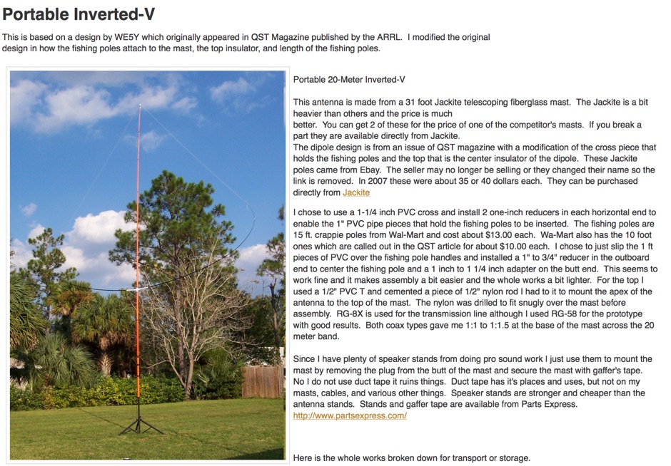 Portable Inverted V antenna